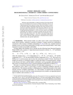 Doubly Debiased Lasso: High-Dimensional Inference under Hidden
  Confounding