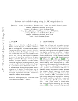 Robust spectral clustering using LASSO regularization