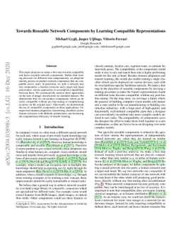 Towards Reusable Network Components by Learning Compatible
  Representations