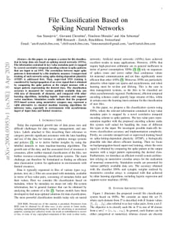 File Classification Based on Spiking Neural Networks