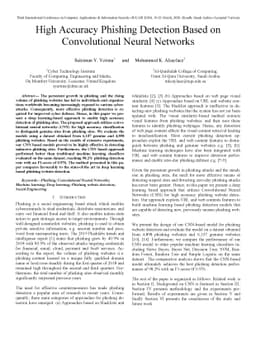 High Accuracy Phishing Detection Based on Convolutional Neural Networks