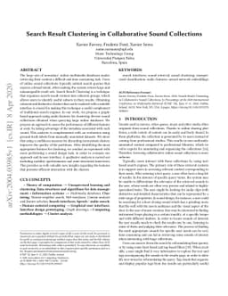 Search Result Clustering in Collaborative Sound Collections