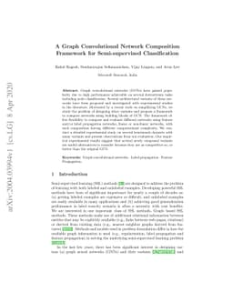A Graph Convolutional Network Composition Framework for Semi-supervised
  Classification
