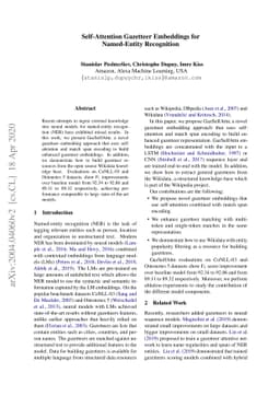 Self-Attention Gazetteer Embeddings for Named-Entity Recognition