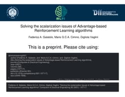 Solving the scalarization issues of Advantage-based Reinforcement
  Learning Algorithms