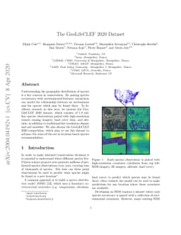 The GeoLifeCLEF 2020 Dataset