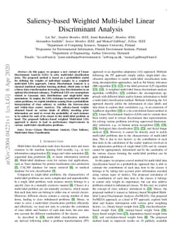 Saliency-based Weighted Multi-label Linear Discriminant Analysis