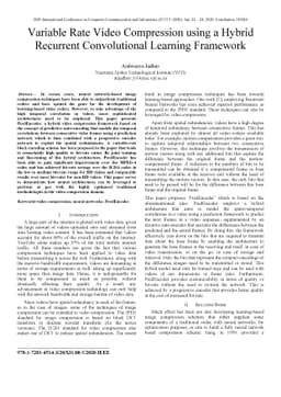 Variable Rate Video Compression using a Hybrid Recurrent Convolutional
  Learning Framework