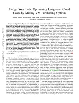 Hedge Your Bets: Optimizing Long-term Cloud Costs by Mixing VM
  Purchasing Options