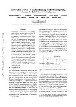 Conversation Learner -- A Machine Teaching Tool for Building Dialog
  Managers for Task-Oriented Dialog Systems