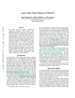 Large Arabic Twitter Dataset on COVID-19