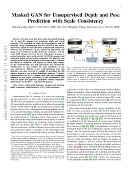 Masked GANs for Unsupervised Depth and Pose Prediction with Scale
  Consistency