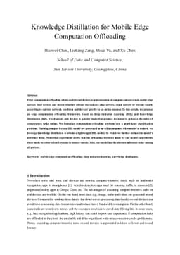 Knowledge Distillation for Mobile Edge Computation Offloading