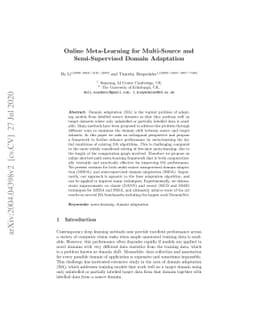 Online Meta-Learning for Multi-Source and Semi-Supervised Domain
  Adaptation