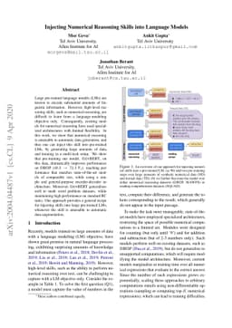 Injecting Numerical Reasoning Skills into Language Models