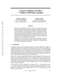 k-Nearest Neighbour Classifiers: 2nd Edition (with Python examples)