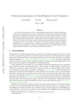 Multiclass Classification via Class-Weighted Nearest Neighbors