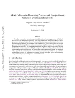 Mehler's Formula, Branching Process, and Compositional Kernels of Deep
  Neural Networks