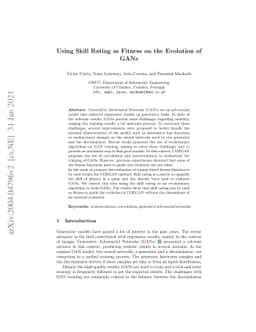 Using Skill Rating as Fitness on the Evolution of GANs