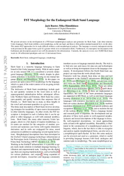 FST Morphology for the Endangered Skolt Sami Language