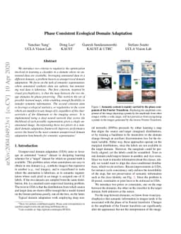 Phase Consistent Ecological Domain Adaptation