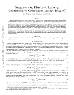 Straggler-aware Distributed Learning: Communication Computation Latency
  Trade-off