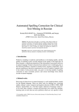 Automated Spelling Correction for Clinical Text Mining in Russian