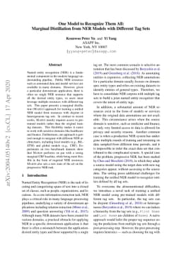 One Model to Recognize Them All: Marginal Distillation from NER Models
  with Different Tag Sets