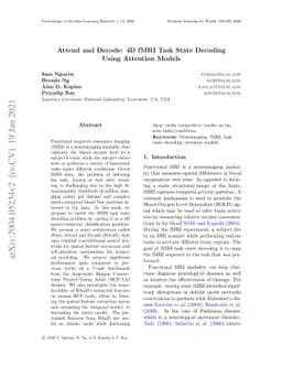 Attend and Decode: 4D fMRI Task State Decoding Using Attention Models