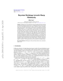Bayesian Shrinkage towards Sharp Minimaxity