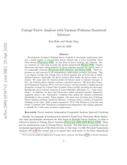 Vintage Factor Analysis with Varimax Performs Statistical Inference