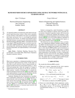 Blind Bounded Source Separation Using Neural Networks with Local
  Learning Rules