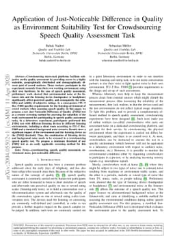Application of Just-Noticeable Difference in Quality as Environment
  Suitability Test for Crowdsourcing Speech Quality Assessment Task