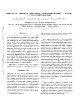 Relational Learning between Multiple Pulmonary Nodules via Deep Set
  Attention Transformers