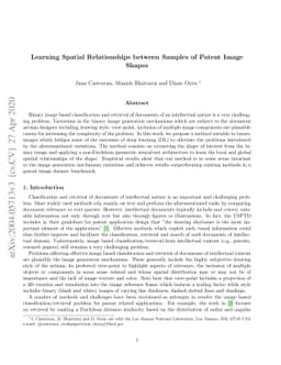 Learning Spatial Relationships between Samples of Patent Image Shapes