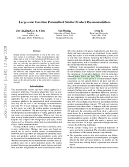 Large-scale Real-time Personalized Similar Product Recommendations