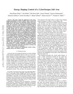 Energy Shaping Control of a CyberOctopus Soft Arm
