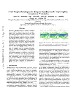 STAS: Adaptive Selecting Spatio-Temporal Deep Features for Improving
  Bias Correction on Precipitation