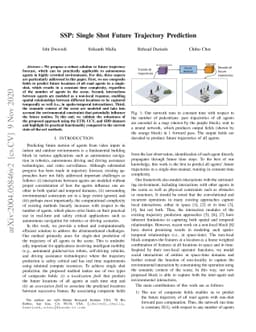 SSP: Single Shot Future Trajectory Prediction