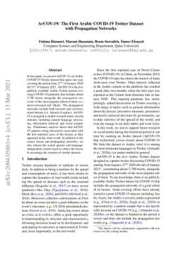 ArCOV-19: The First Arabic COVID-19 Twitter Dataset with Propagation
  Networks