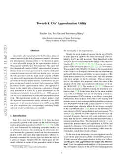 Towards GANs' Approximation Ability