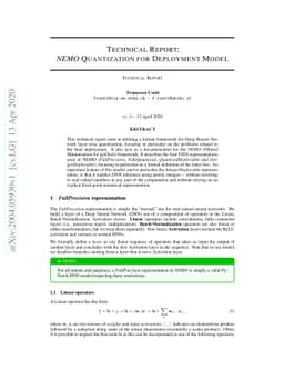 Technical Report: NEMO DNN Quantization for Deployment Model
