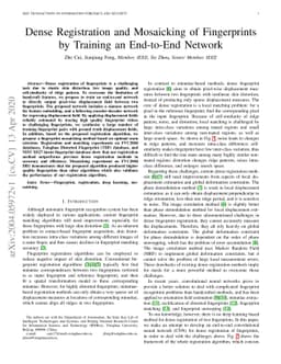 Dense Registration and Mosaicking of Fingerprints by Training an
  End-to-End Network