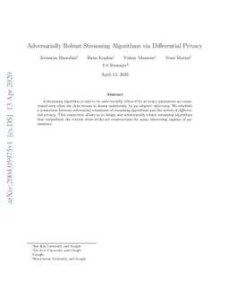 Adversarially Robust Streaming Algorithms via Differential Privacy