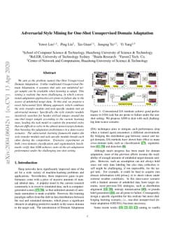 Adversarial Style Mining for One-Shot Unsupervised Domain Adaptation