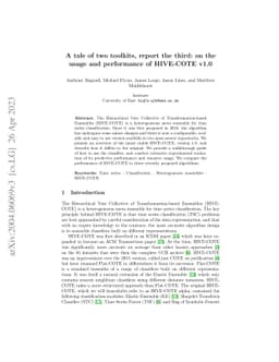 A tale of two toolkits, report the third: on the usage and performance
  of HIVE-COTE v1.0