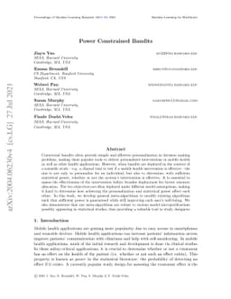 Power Constrained Bandits