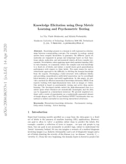 Knowledge Elicitation using Deep Metric Learning and Psychometric
  Testing