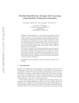 Kinship Identification through Joint Learning Using Kinship Verification
  Ensembles
