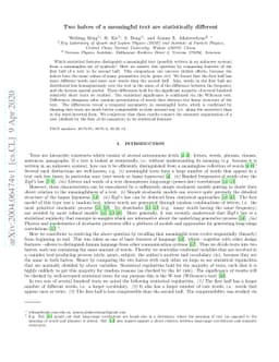 Two halves of a meaningful text are statistically different